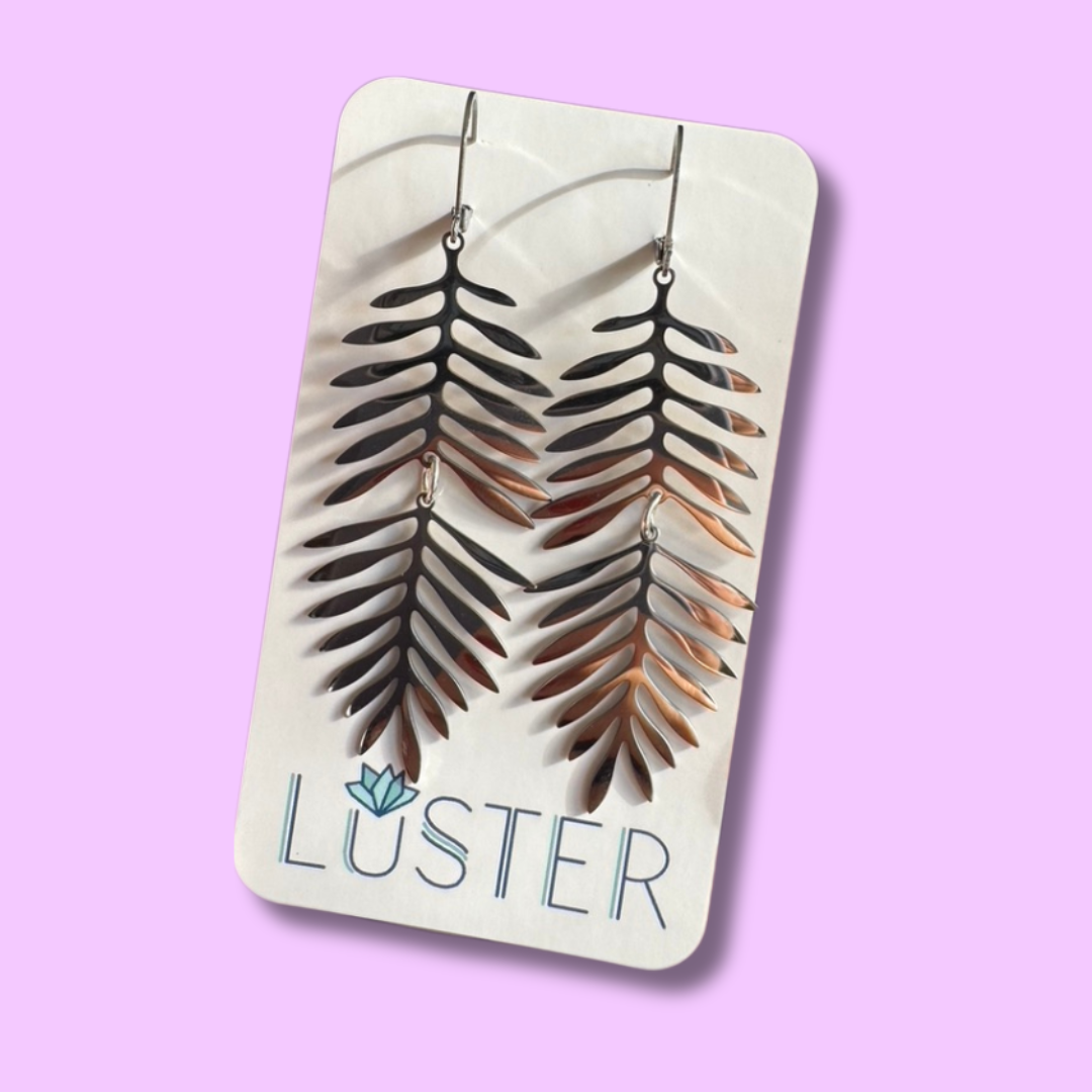 Tropical Palm Frond Earrings