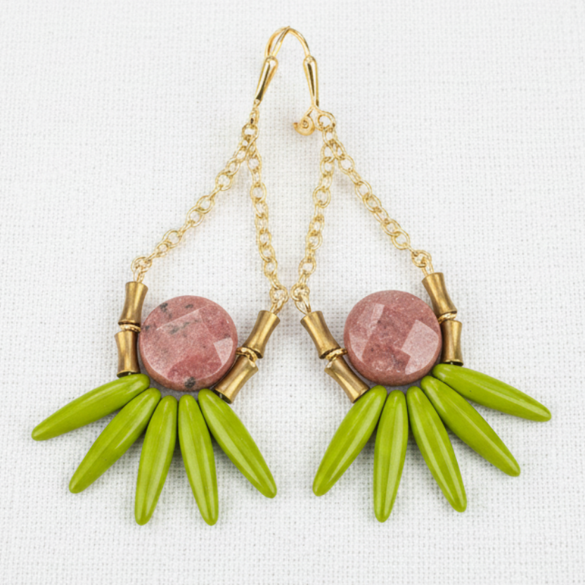 Stone + Glass Statement Earrings