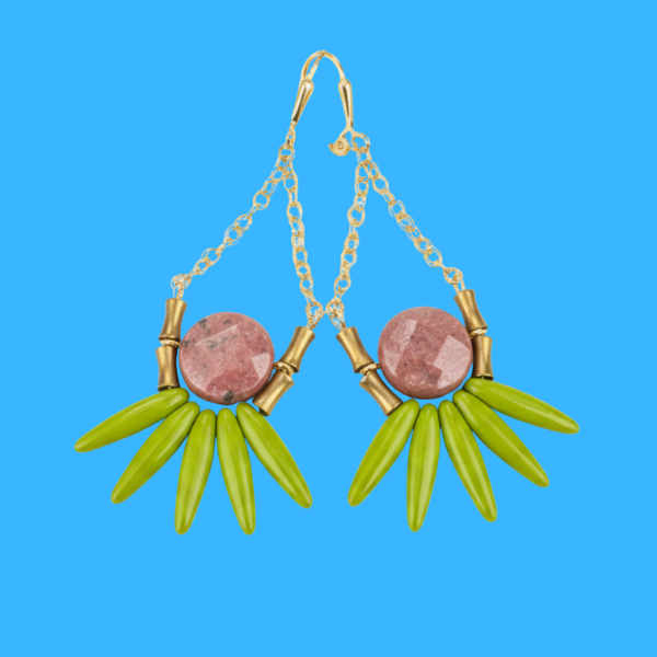 Stone + Glass Statement Earrings