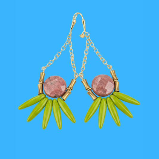 Stone + Glass Statement Earrings