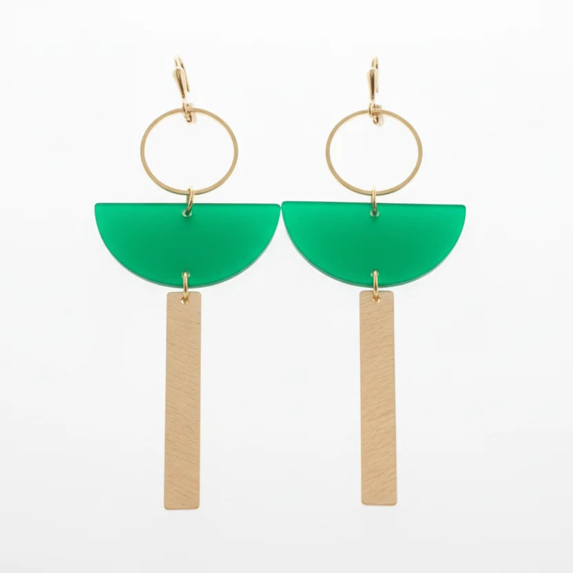 Brass + Acrylic Lightweight Earrings