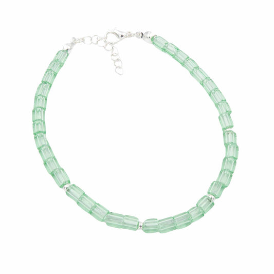 Peridot Bracelet - Fire Polished Czech Glass