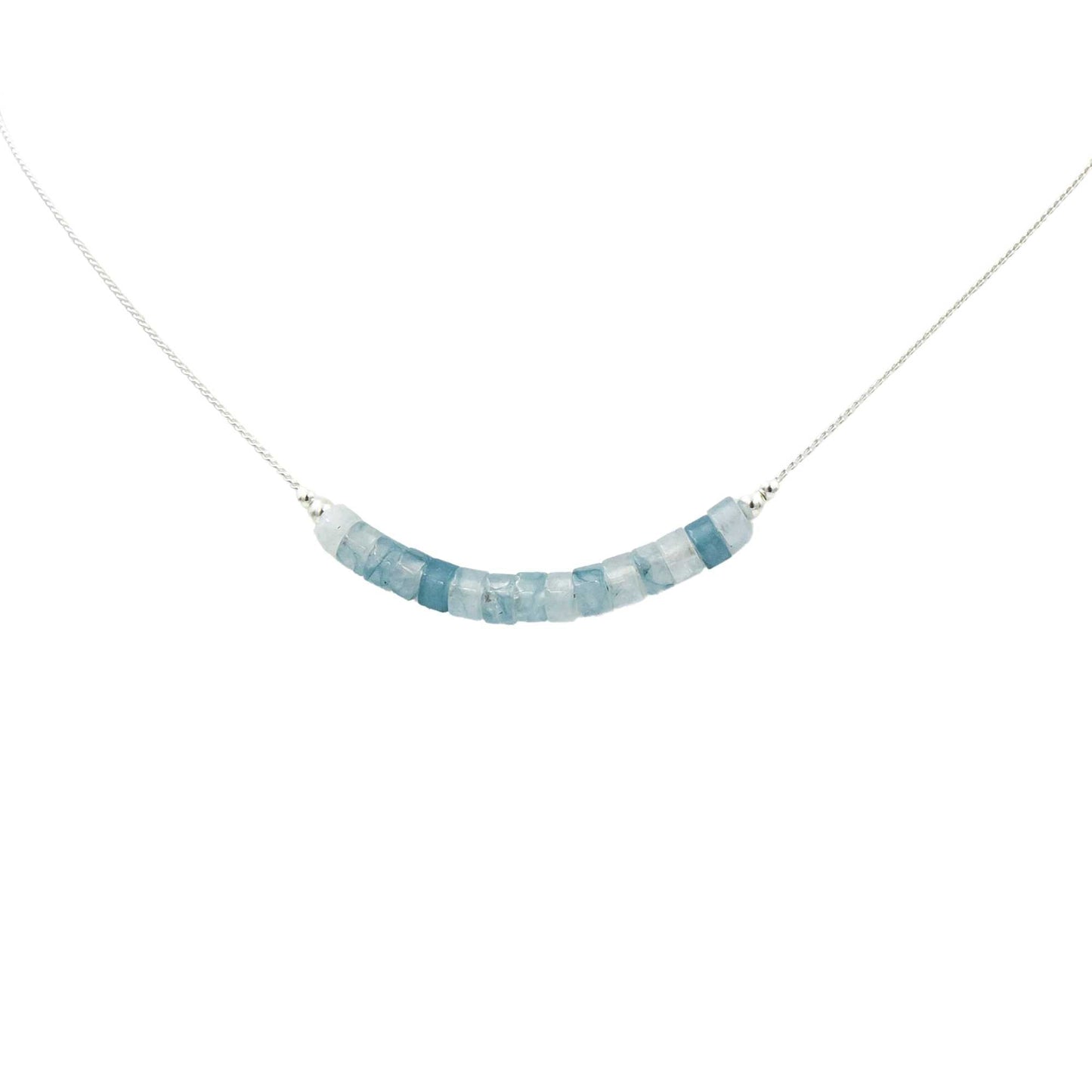 Aquamarine Stacks ~ Necklace & Earrings Set