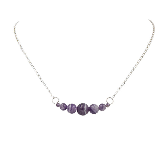 Amethyst ~ Dangles Interchangeable Silver Necklace