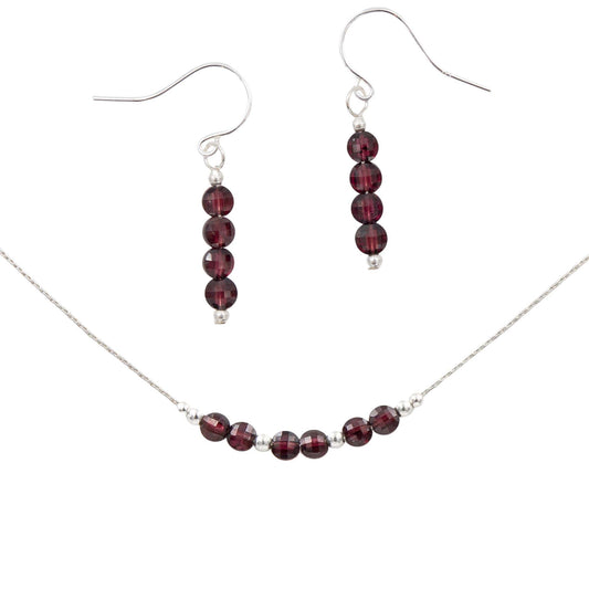 Sparkling Garnets ~ Necklace & Earrings Set