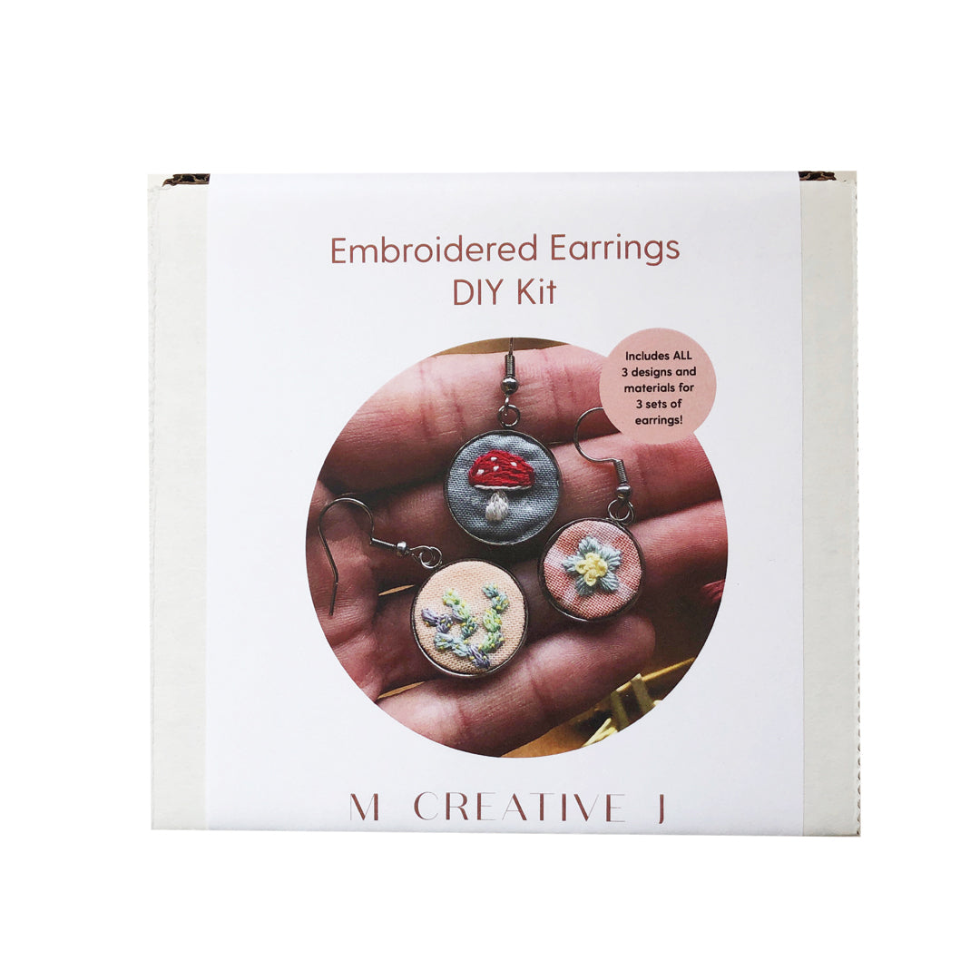 Embroidered Earrings - Embroidery Kits for Beginners