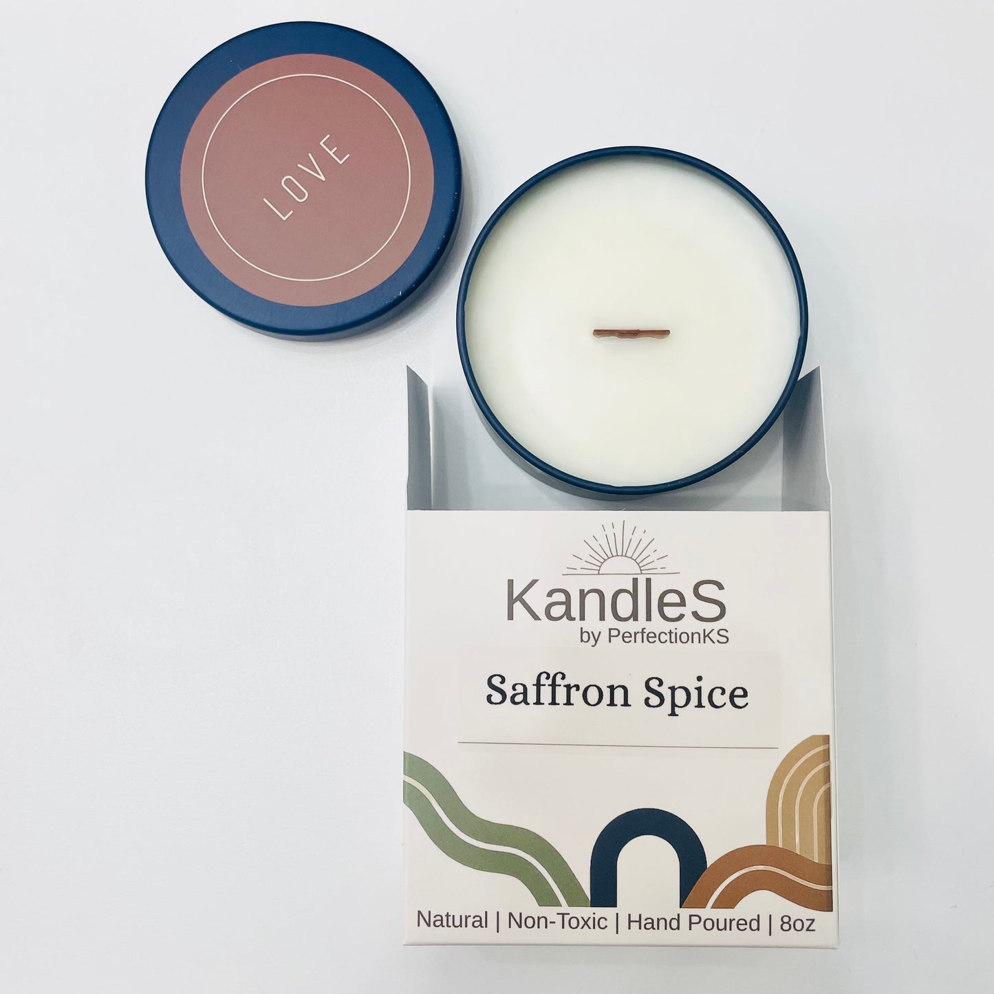 Saffron Spice Luxury Candle | Eco-Friendly Clean-Burning Wooden Wick Candle