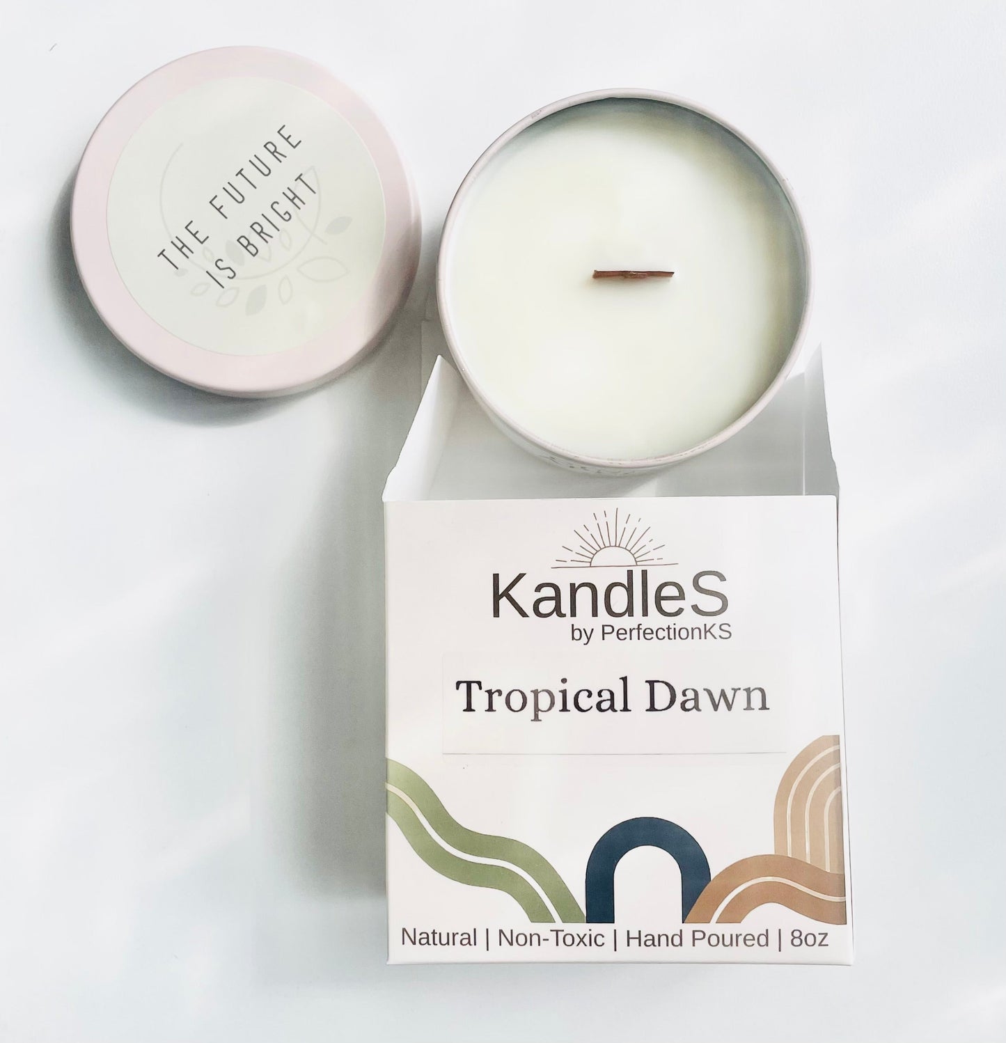 Tropical Dawn Luxury Candle | Eco-Friendly Clean-Burning Wooden Wick Candle