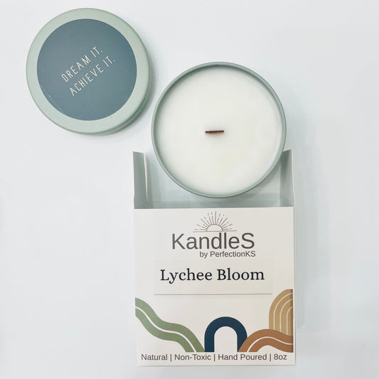 Lychee Bloom Luxury Candle | Eco-Friendly Clean-Burning Wooden Wick Candle