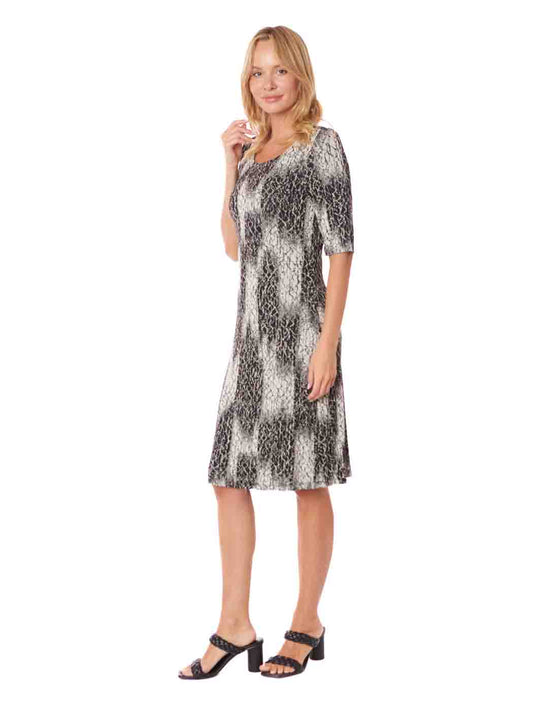 Tianello "Arro"  French  Knit, Jersey Jacquard, S.S. "Ballet" Dress - S - M - L - XL