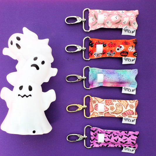Ghosts on Pink LippyClip® Lip Balm Holder