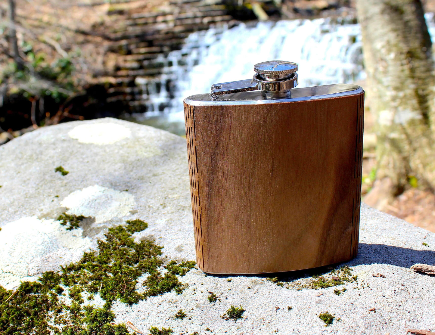 High Quality 6 oz. Wooden Hip Flask - Hand Crafted from Local Wood
