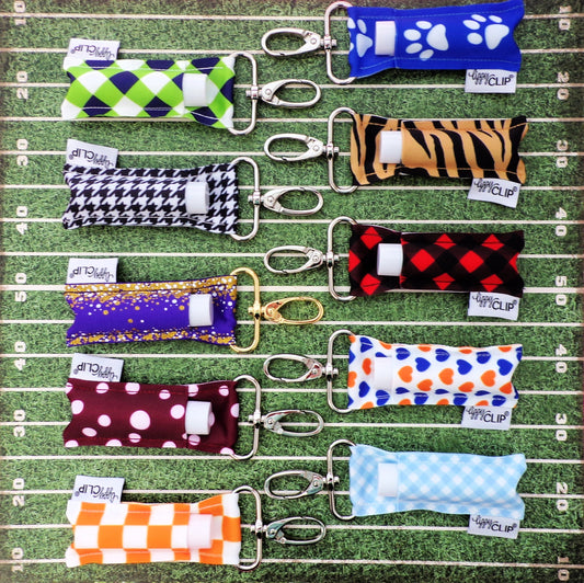 Purple and Gold Glitter LippyClip® Lip Balm Holder