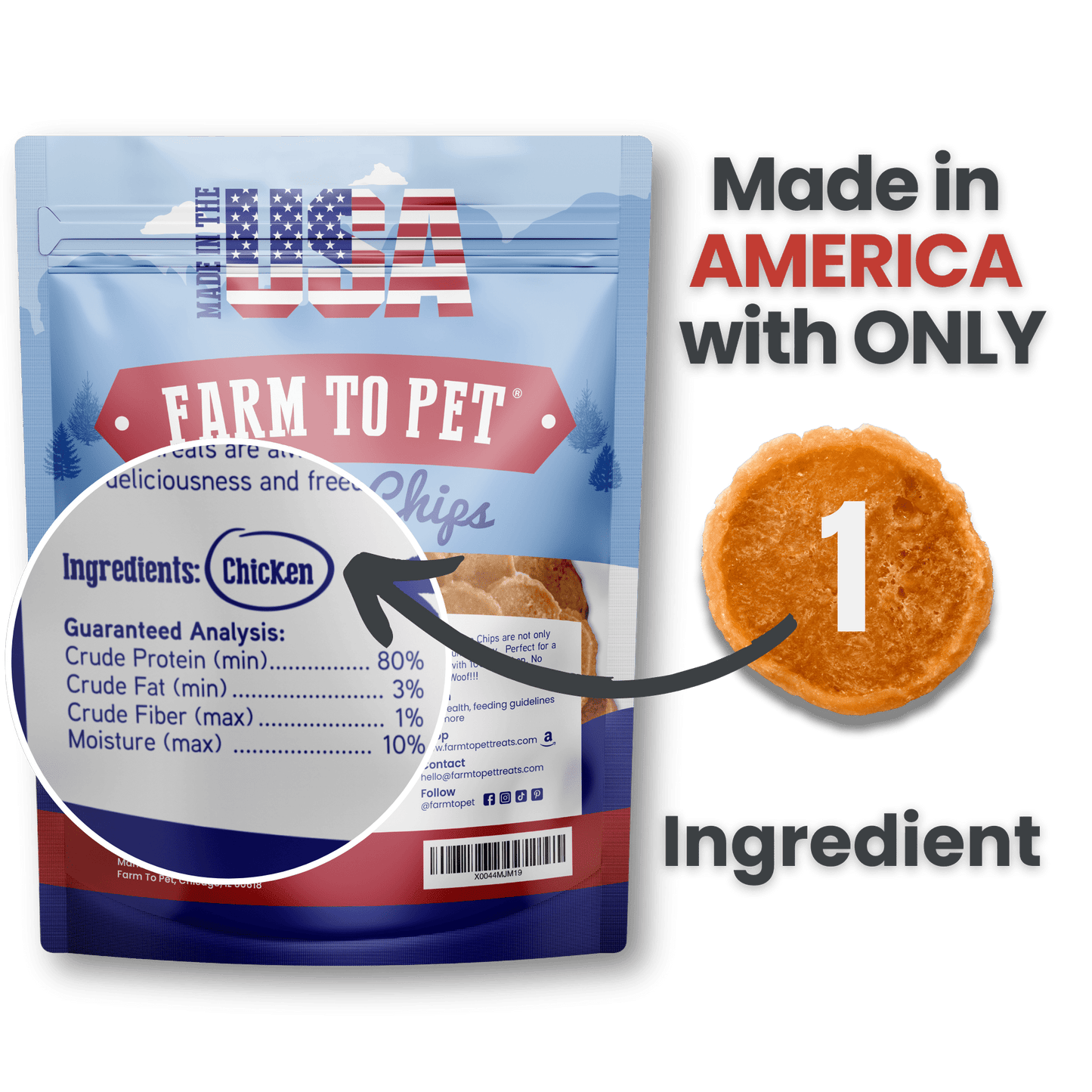 Americana Chicken Chips for Dogs | Celebrate with USA-made Dog Treats
