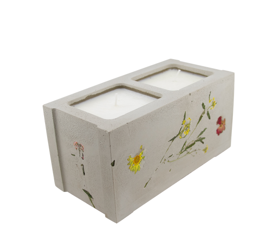 Flora Mini Cinderblock Candle
