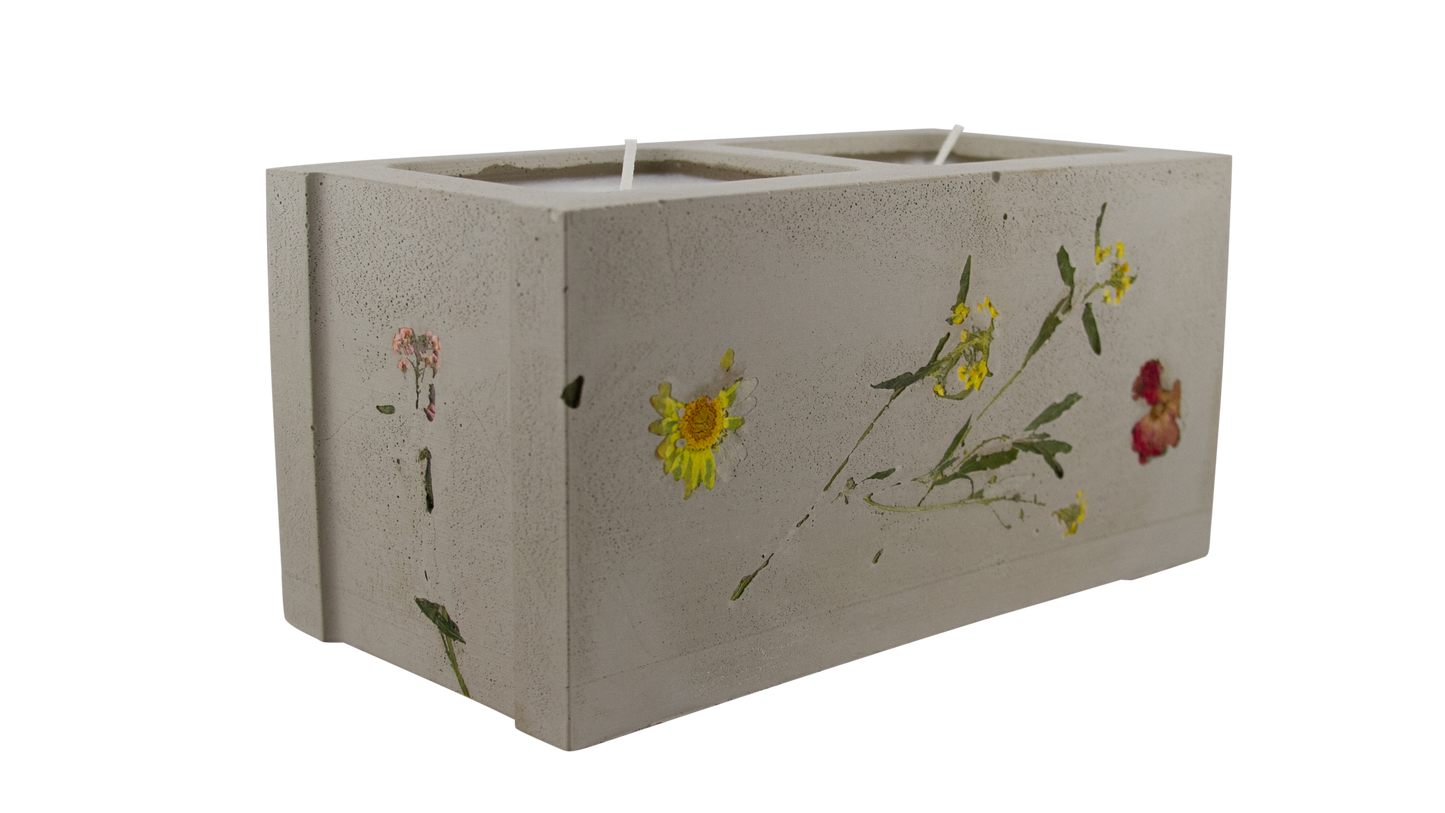 Flora Cinderblock Candle