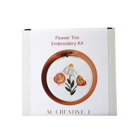 Flower Trio - Flower Embroidery Kit for Beginners
