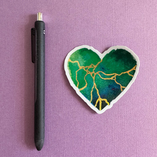 For That Beautiful Feeling Glitter Heart Sticker