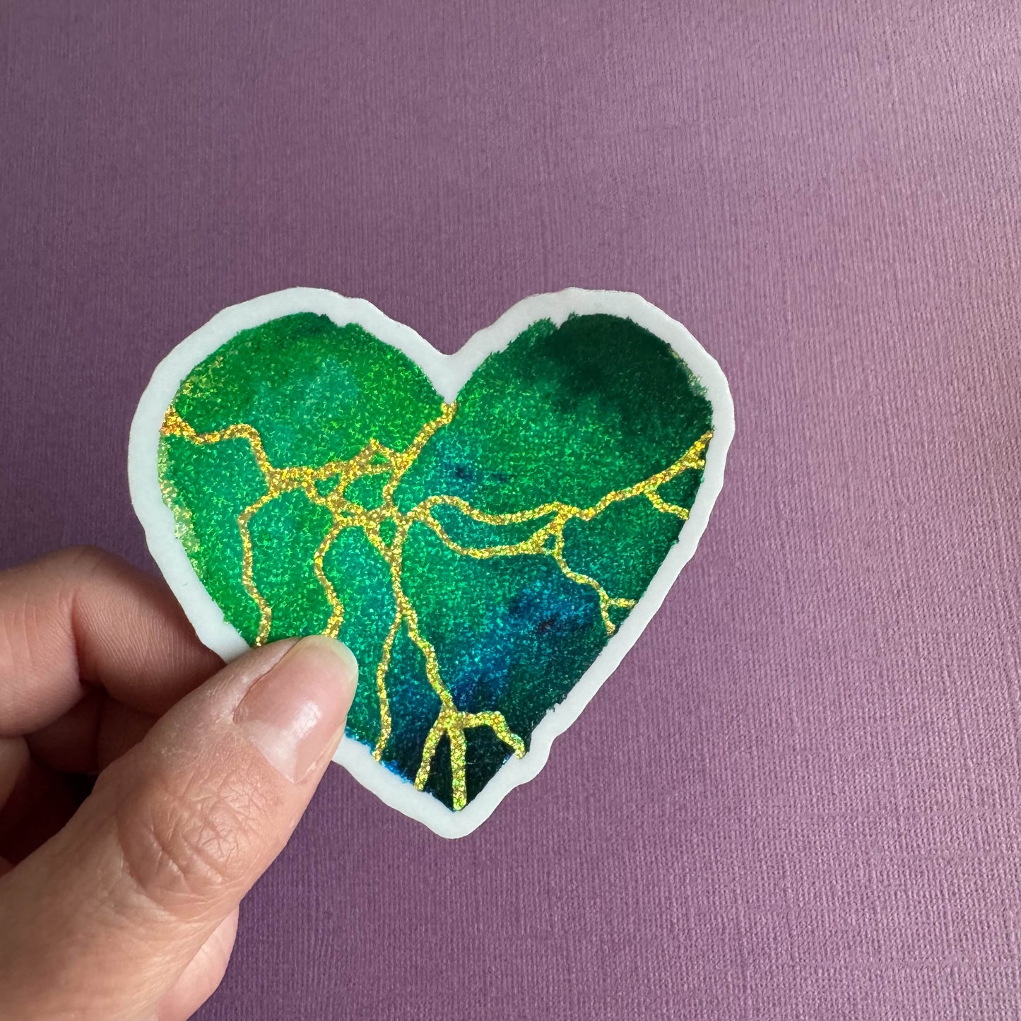 For That Beautiful Feeling Glitter Heart Sticker