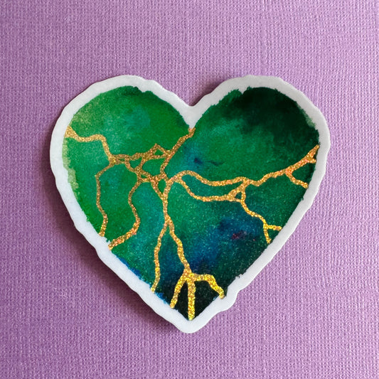 For That Beautiful Feeling Glitter Heart Sticker