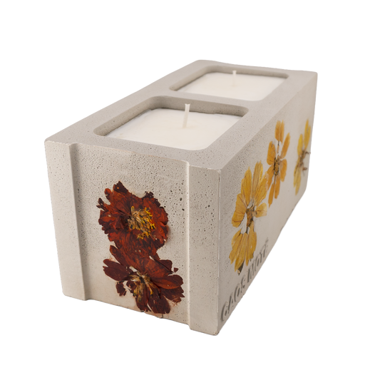 Flora Cinderblock Candle