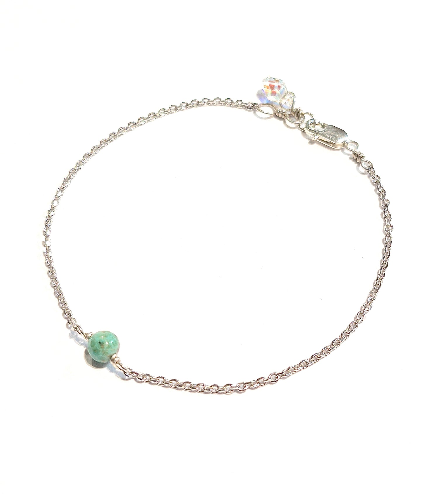 Turquoise Gemstone Bracelet with Swarovski Clasp