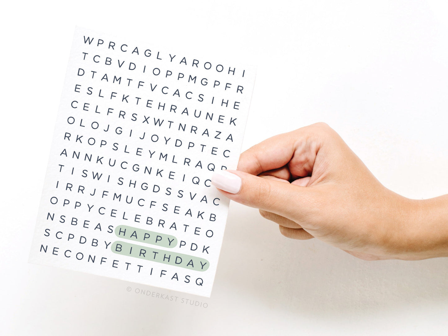 Happy Birthday Word Search Greeting Card