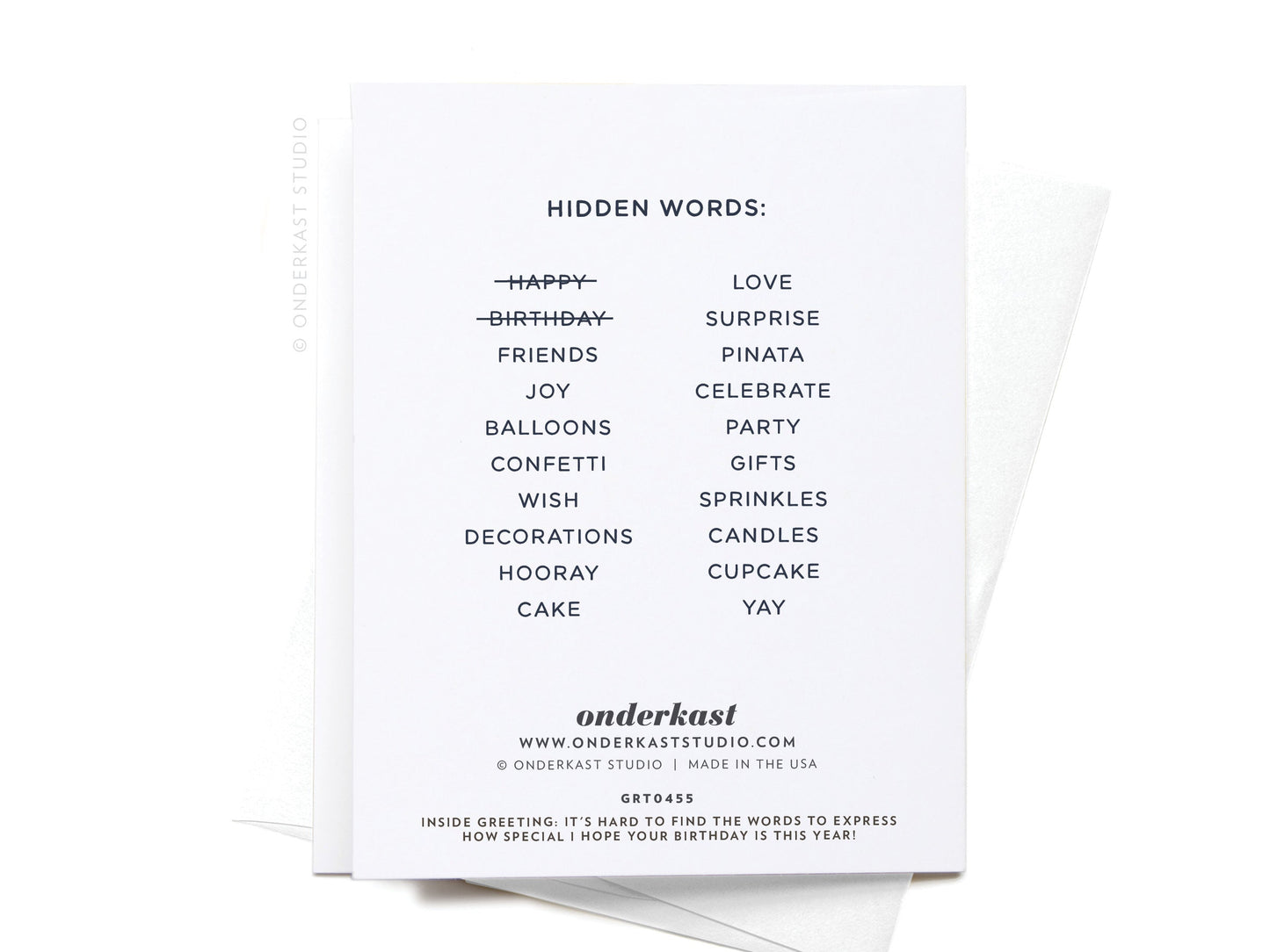 Happy Birthday Word Search Greeting Card