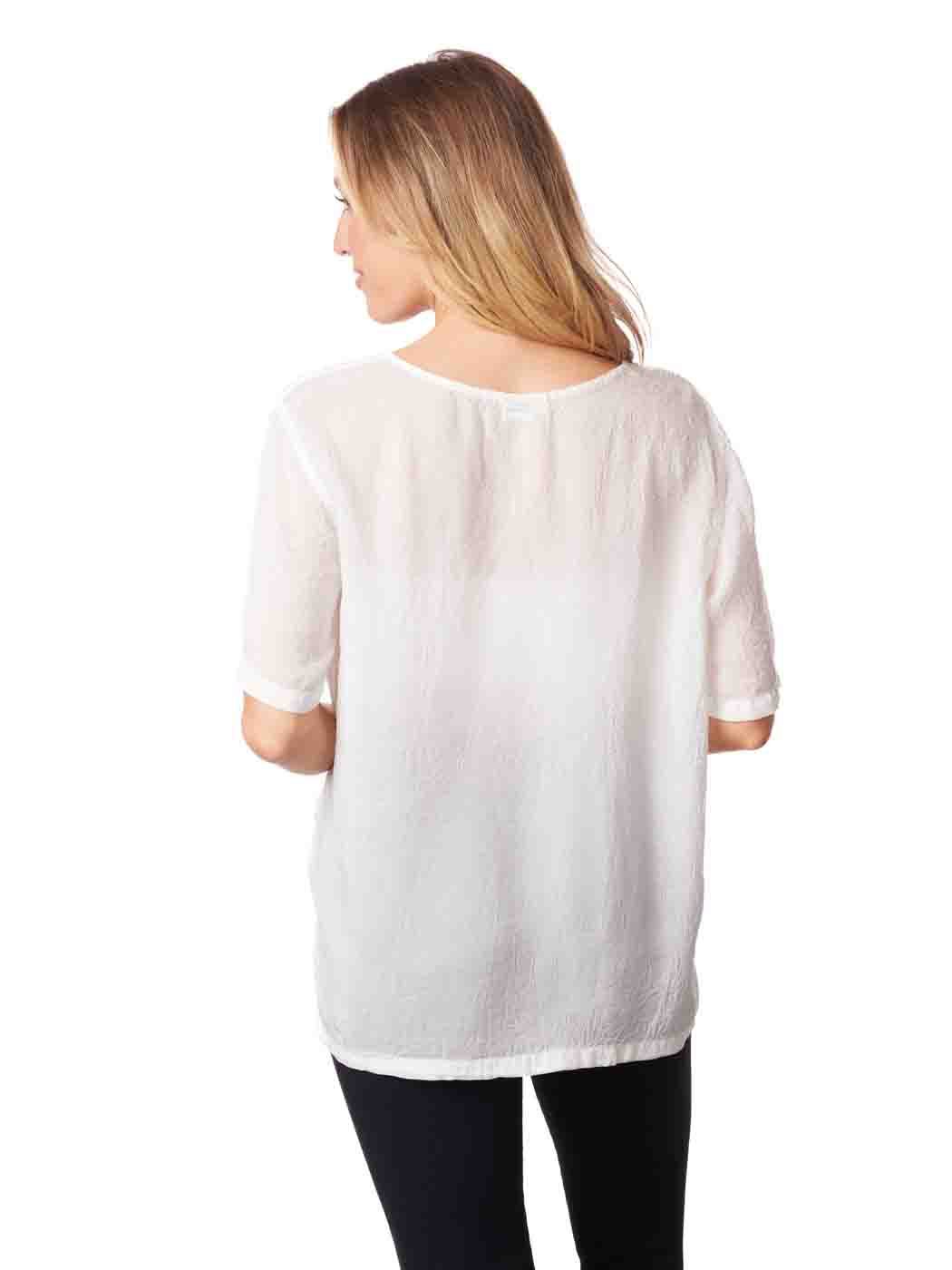Tianello  sueded "CUPRO" Short Sleeve "Tess" Blouse   S,M,