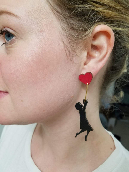 Girl with Balloon Dangles