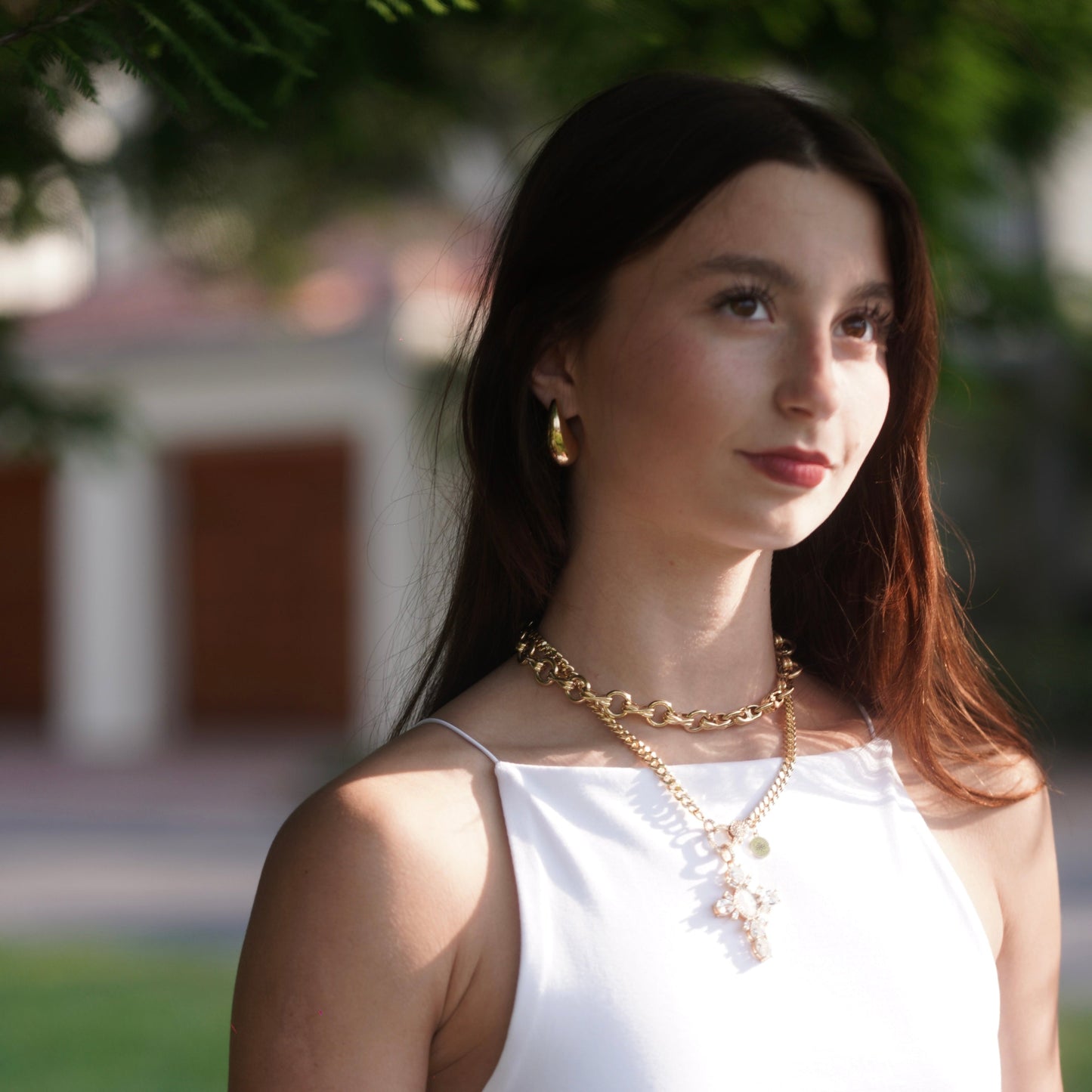 Gold  Drop Statement Earrings