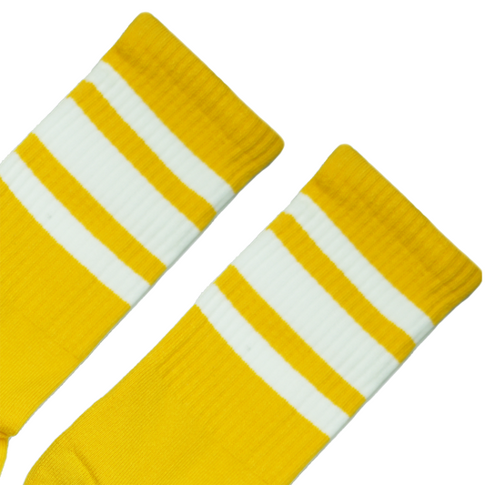 White Striped Socks | Gold