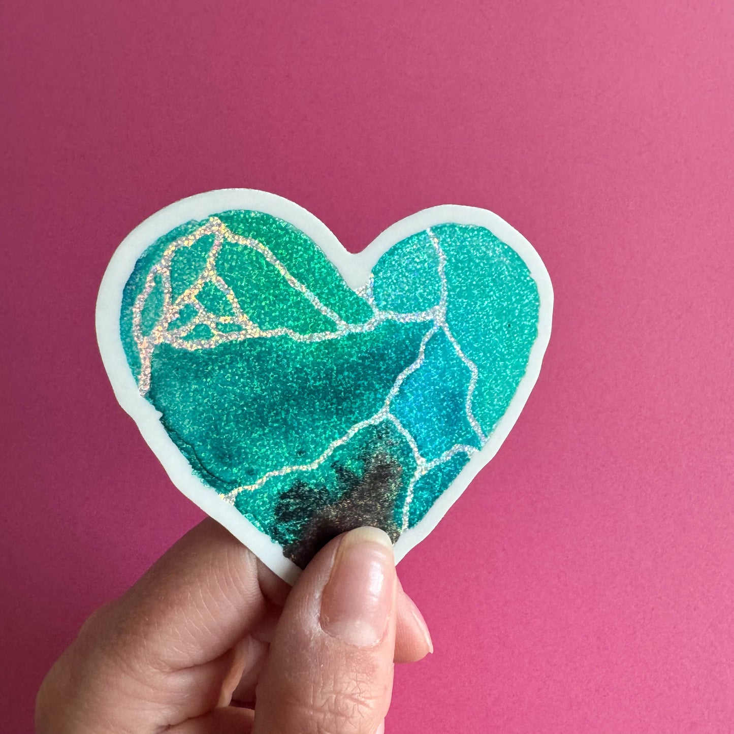 Glitter Heart Art Sticker 6-Pack