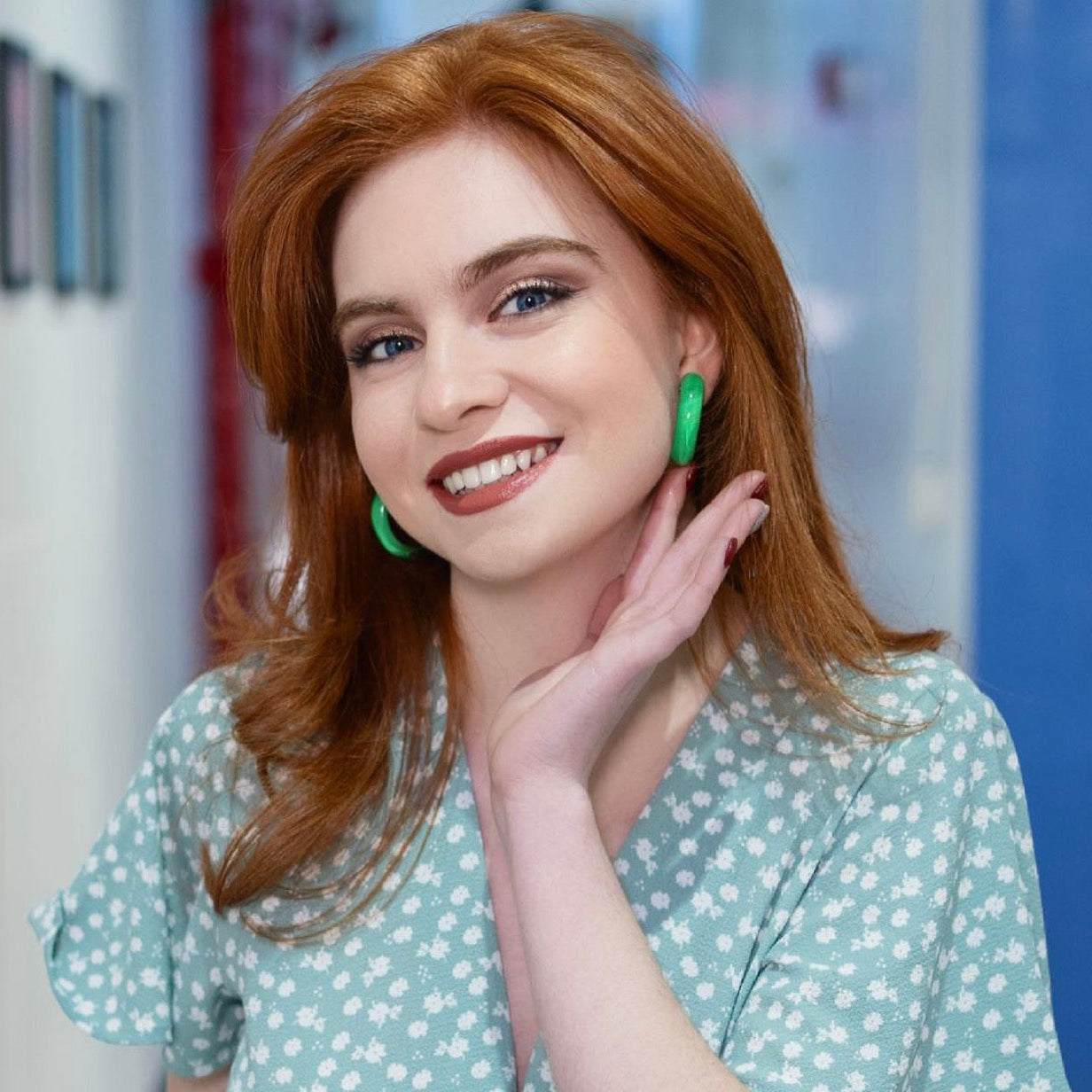 Small Illusion Inside Out Lucite Hoop Earrings