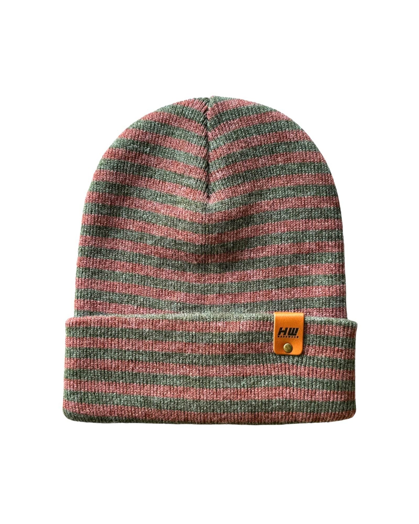 HAAKWEAR Traditional  Classic RORO Cuffed Beanie / Hat - Burgundy / Green, Made in USA