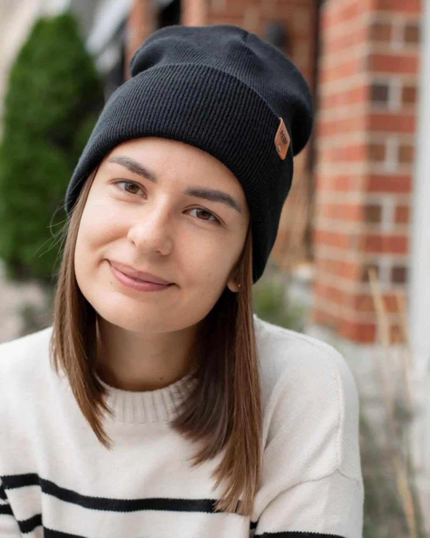 HAAKWEAR Traditional Charcoal Black Beanie | Classic Cuffed Knit Hat | Made in USA