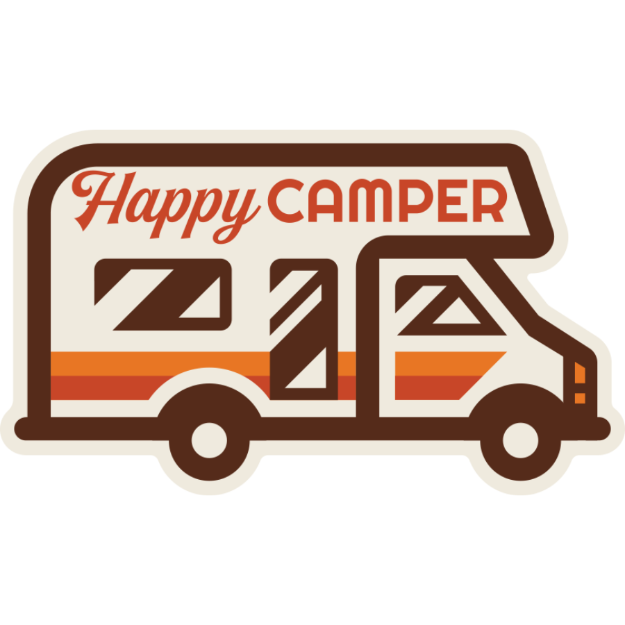 Happy Camper Weather Resistant Sticker | HEARTlandia