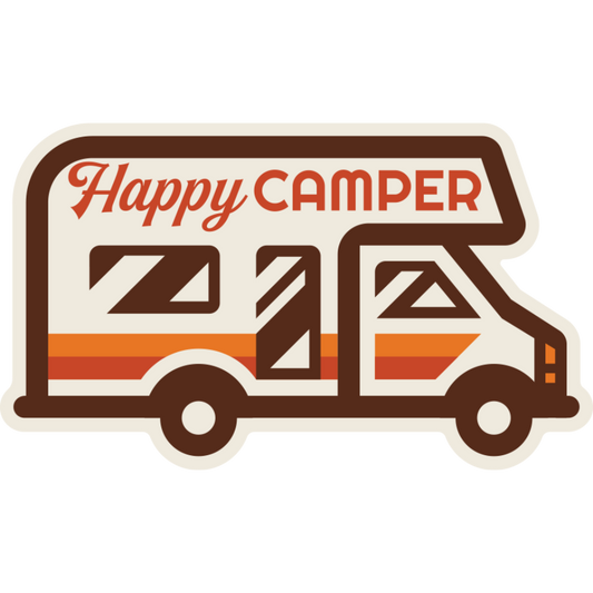 Happy Camper Weather Resistant Sticker | HEARTlandia
