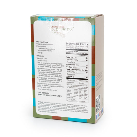 Gluten Free Chocolate Chip Cookie Mix | 16 oz | Heartland Gourmet | 2017