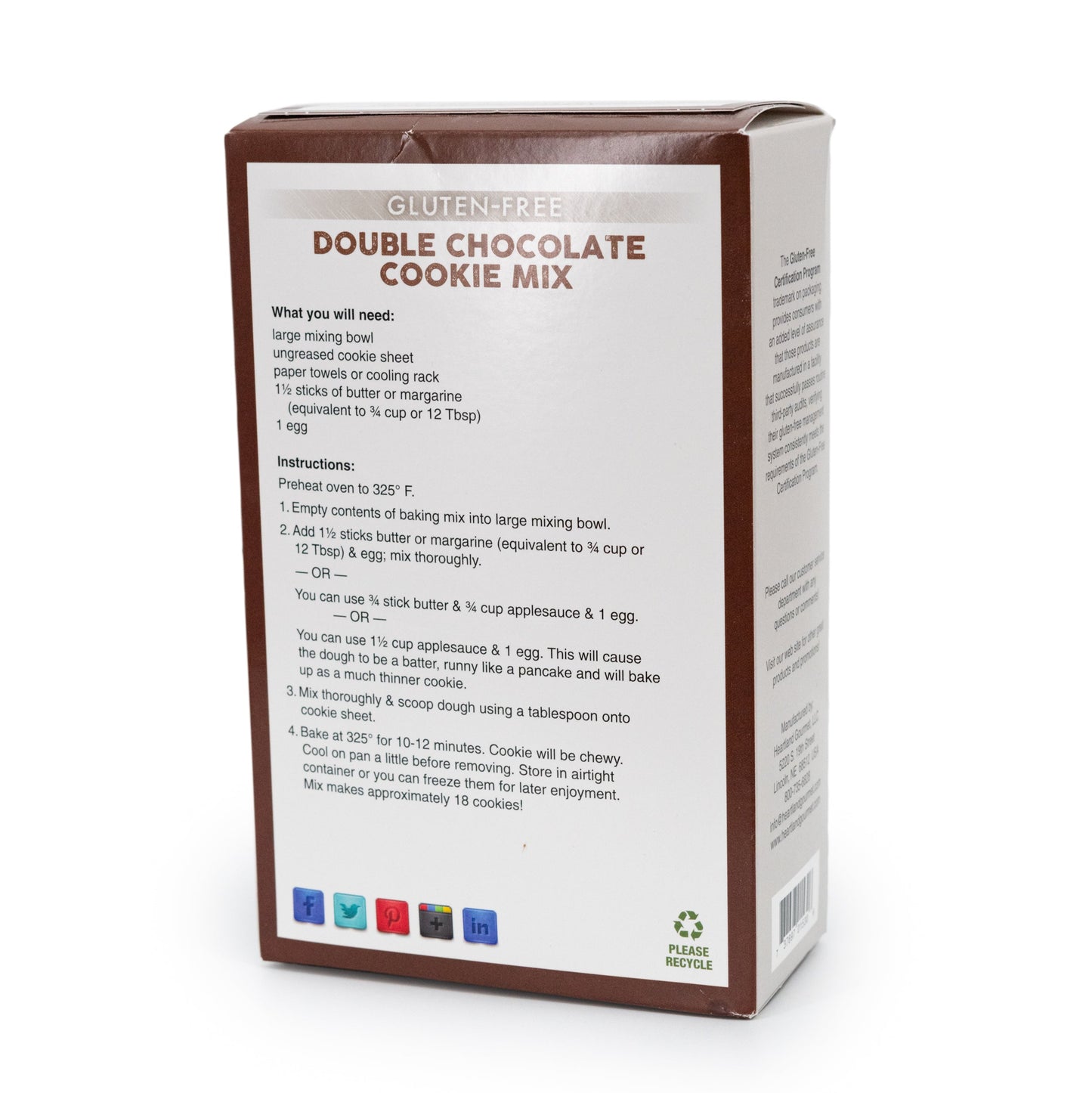 Gluten Free Double Chocolate Cookie Mix | 16 oz | Heartland Gourmet | 1530