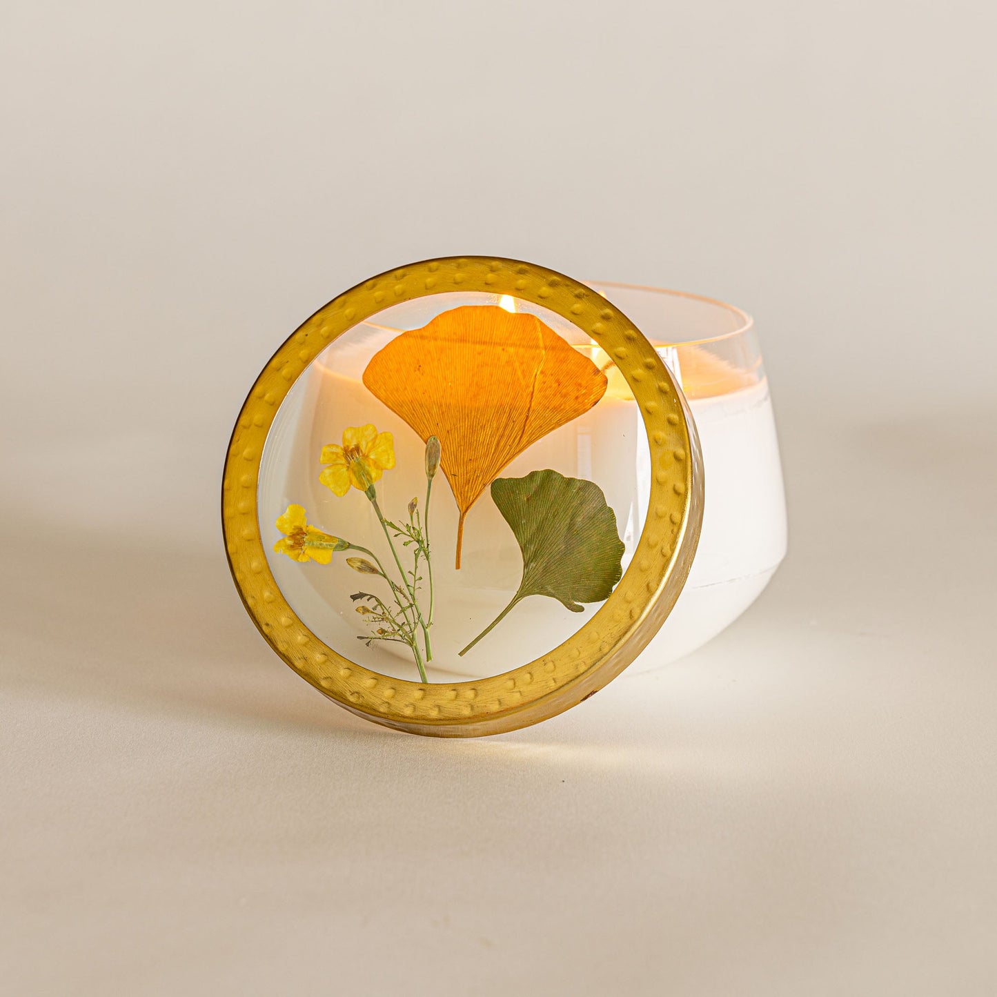 Signature Pressed Floral Candle - Harvest Pumpkin