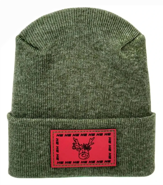H Stitch Beanie, Reindeer Christmas Red Beanie