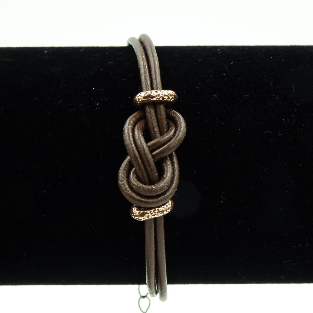 Greek Leather Infinity Knot With Copper