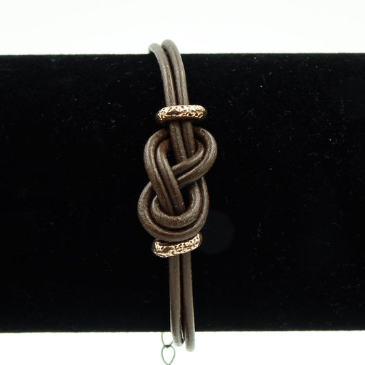 Greek Leather Infinity Knot With Copper