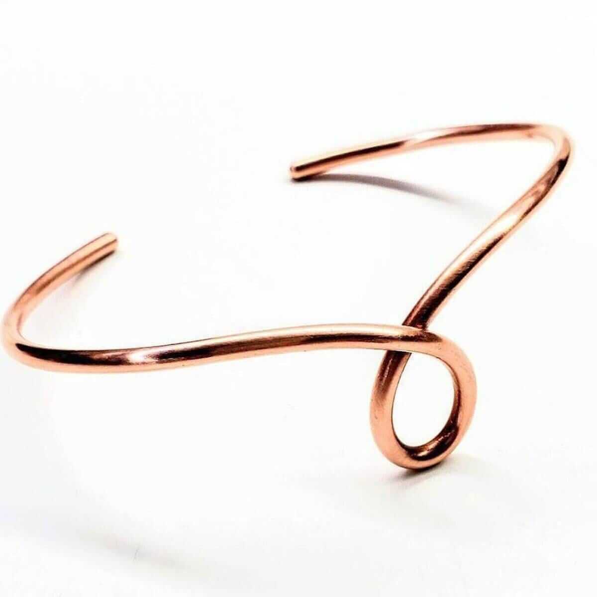 Handmade Sculpted Copper Teardrop Bangle