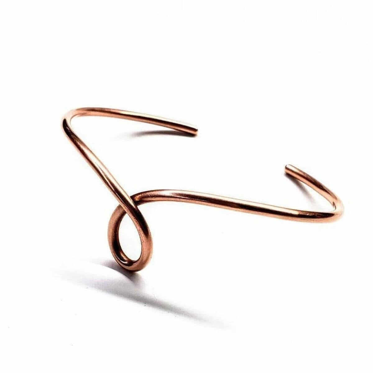 Handmade Sculpted Copper Teardrop Bangle