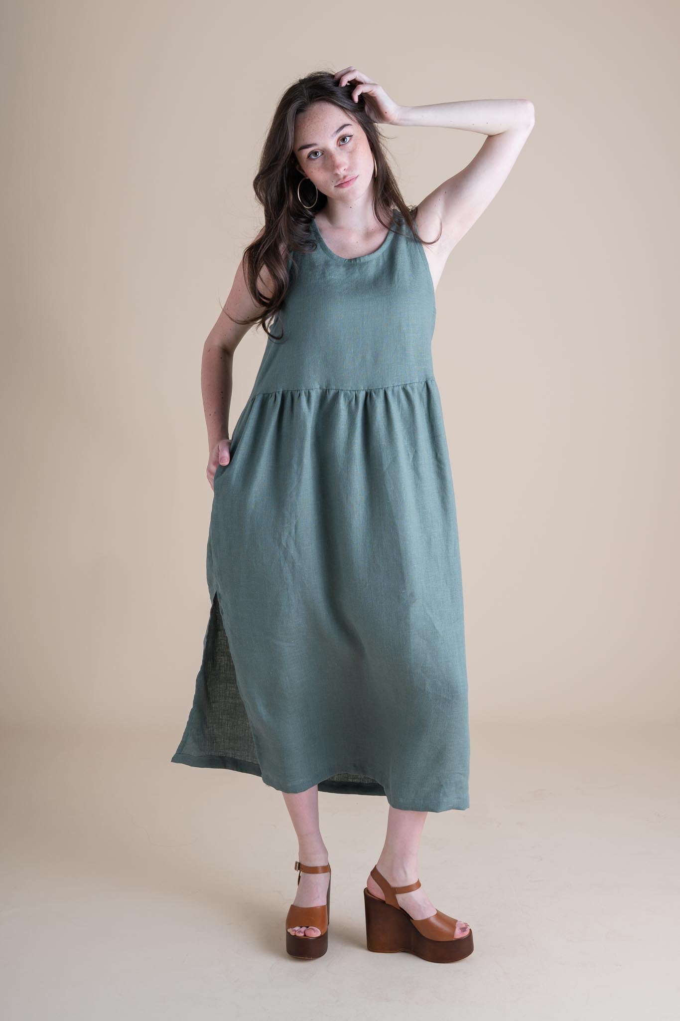 Hawthorn Dress (Updated) in Agave