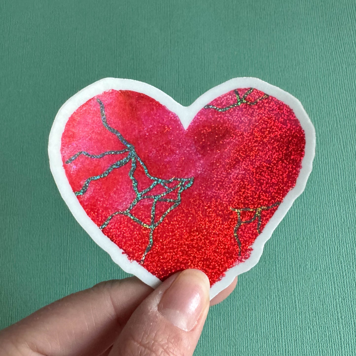 Glitter Heart Art Sticker 6-Pack