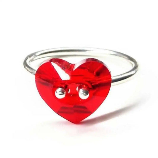 I Love You Crystal Heart Bling Ring