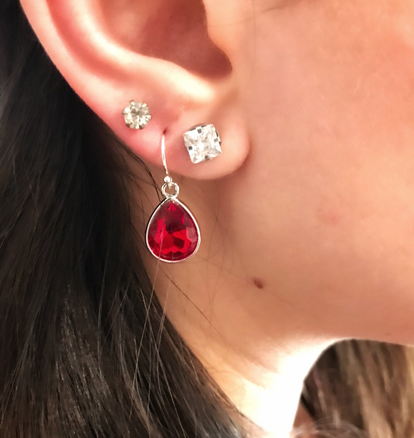 August Birthstone Earrings – Peridot Crystal Teardrop Earrings, Sterling Silver Ear Wires, Handmade Gift